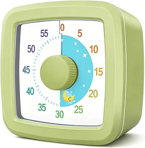 Vista 12 de 60-Minute Countdown for Classroom Office Kitchen Visual Timer for Kids, Desk Timer Kids Time Management Tools with Beautiful Pattern Design