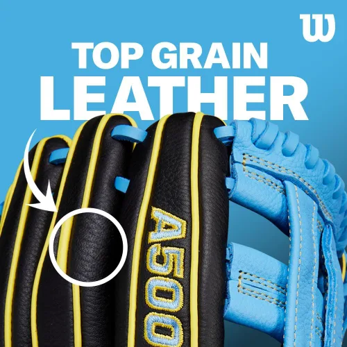 Vista 5 de Wilson A500 Adult + Youth Baseball Glove + Mitt Sizes 10.5" - 12.5" Right + Left Hand Throw Multiple Styles