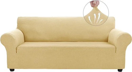 Vista 11 de Asnomy Fundas de sofá para sofá de 2 cojines, fundas elásticas para sofá biplaza, protector de mascotas, fundas de muebles para perros y gatos, tela