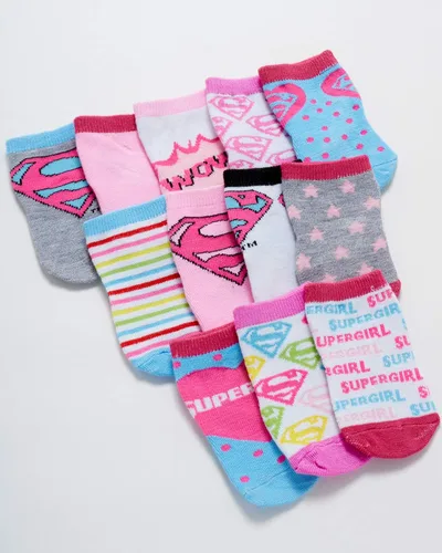 Vista 4 de DC Comics Baby Boys and Girls Socks - 12 Pack Batman Wonder Woman Superman Justice League Super Girl Socks 0-24M