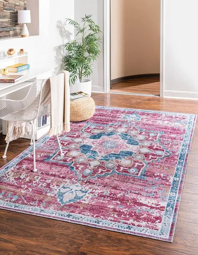 Vista 53 de Unique Loom Renaissance Collection - Alfombra rectangular de 2 x 3 pies 1 pulgada, color azul y verde Azul Verde/Azul