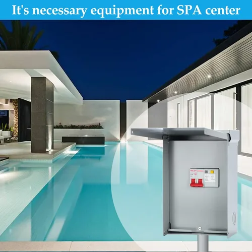 Vista 7 de briidea Panel de spa de 50 amperios con disyuntor GFCI de 3 polos y 50 amperios, impermeable IP 65, ideal para spas, jacuzzis, piscinas, hogar