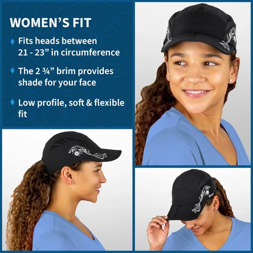 Vista 5 de TrailHeads Sombrero plegable para correr para mujer Gorra de verano con protección UV