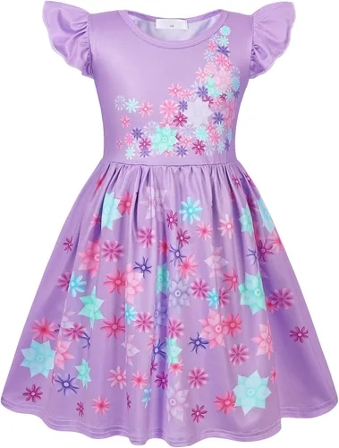 Vista 2 de HenzWorld Disfraz de Mirabel para niñas, vestido mágico de la familia IsabelaMadrigalPepa, disfraz de dibujos animados, traje de fiesta