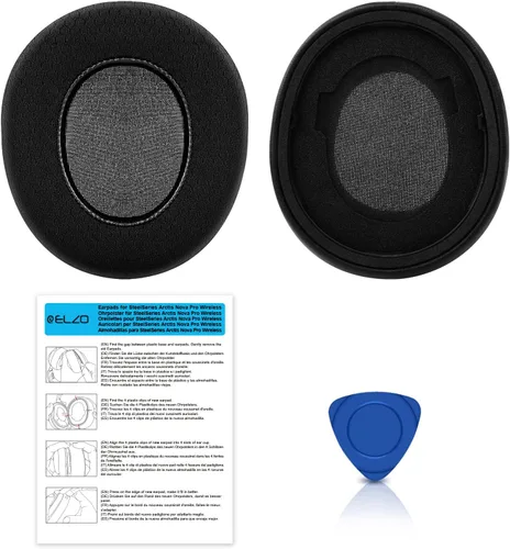 Vista 6 de ELZO Almohadillas de repuesto para Steelseries Arctis Nova Pro Wireless, almohadillas de gel refrescante para Nova Pro Wireless