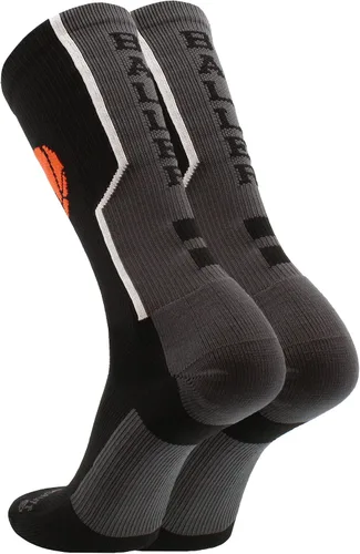 Vista 2 de MadSportsStuff Baller Basketball Socks with Basketball Logo Crew Length