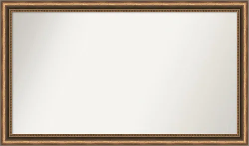 Vista 135 de Amanti Art Espejo de baño de bronce para sobre fregadero, 24 x 24 pulgadas, espejo de tocador cuadrado estrecho de bronce Manhattan, marco de madera