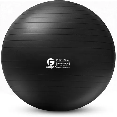 Vista 24 de Gruper Pelota de yoga y pilates, pelota de gimnasio de 4 tamaños para fitness, yoga, entrenamiento, embarazo y terapia física, bomba rápida