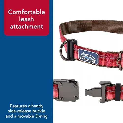 Vista 5 de Coastal Pet K9 Explorer - Collar reflectante ajustable para perro, cómodo collar para exteriores, accesorio duradero y ligero con hebilla de Baya