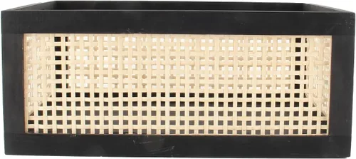 Vista 8 de SHCMSADO Cesta de almacenamiento con marco de madera, caja organizadora decorativa con asa integrada, cajón de almacenamiento de madera de alambre