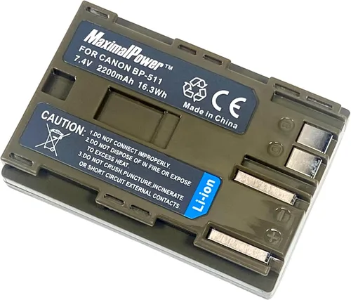 Vista 6 de MaximalPower Batería de iones de litio de repuesto para Canon EOS 5D 40D 20D 30D 10D - Batt totalmente decodificado no OEM para Digital Rebel, 1D
