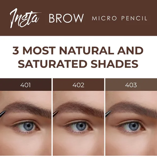 Vista 5 de LAMEL INSTA Micro Lápiz de cejas – Ultrafino, impermeable, fácil de usar, precisión, de larga duración, fórmula a prueba de manchas para cejas