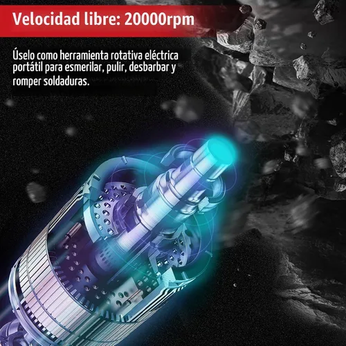 Vista 6 de WORKPRO Amoladora de Troquel Angular Neumática, Amoladora de Troquel de Ángulo Recto Neumática de 1/4 de Pulgada, 20000 RPM, Accionada por Aire