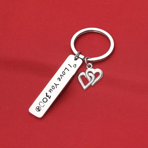 Vista 3 de De&ai Llavero con texto en inglés "I Love You" para fanáticos de la película, regalo para hija, joyería para mamá Llavero con texto en inglés "I