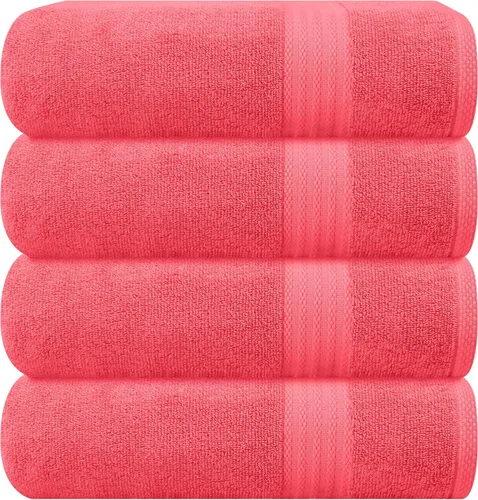 Vista 10 de GLAMBURG Juego de 2 Sábanas de Baño Extra Grandes de Algodón Premium de 700 GSM - 100% Algodón Peinado - 2 Sábanas de Baño 35x70 pulgadas - Calidad