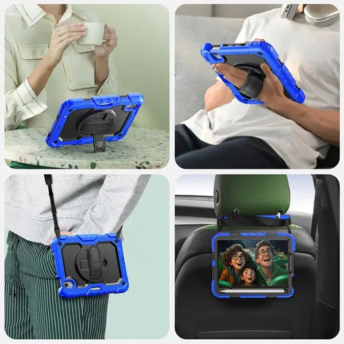 Vista 6 de SEYMAC Funda para iPad mini 7ª generación (A17 Pro) 2024/Mini 6ª generación de 8.3 pulgadas, funda protectora de cuerpo completo a prueba de golpes
