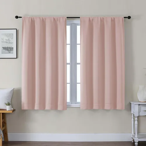 Vista 60 de Gwine Cortinas opacas para dormitorio, 54 pulgadas de largo, paneles de cortina de ventana con aislamiento térmico y reducción de ruido, cortinas