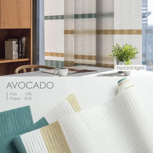 Vista 3 de Persianas verticales ajustables para puertas corredizas de vidrio, de 45.8" a 86" de ancho, hasta 96" de alto, riel extensible para persianas