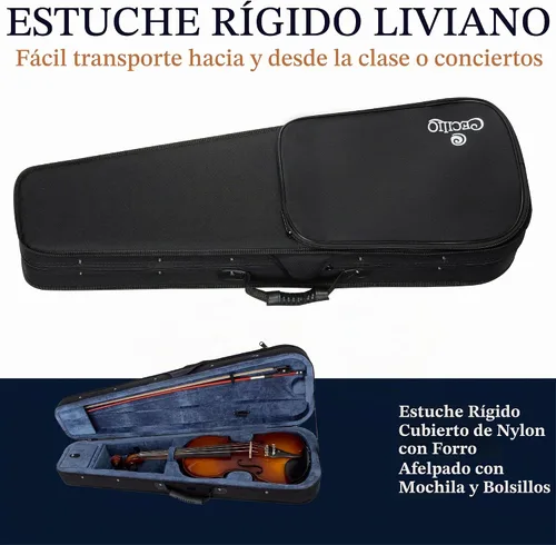Vista 8 de Violín acústico/eléctrico de ébano Cecilio CVNAE, 4/4 (tamaño completo)