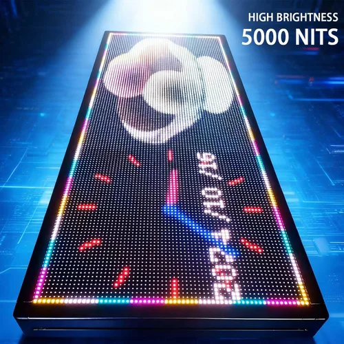 Vista 5 de Letrero LED HS Desplazante Programable, Pantalla de Letreros de Neón Digital Abierto para Exteriores Impermeable, Tablero de Mensajes Electrónicos