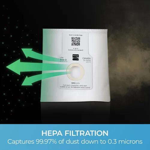 Vista 5 de Kenmore 53293 Bolsas de vacío HEPA tipo O para aspiradoras verticales, paquete de 2