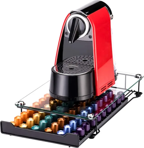 Vista 9 de Soporte para almacenamiento de cápsulas de café, organizador de cajones originaline, cristal templado (50 cápsulas)