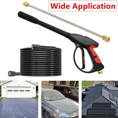 Vista 5 de Kit de manguera de lavado a presión eléctrica de 26 pies y pistola y varilla de extensión para lavadoras a presión de gas y eléctricas, pistola