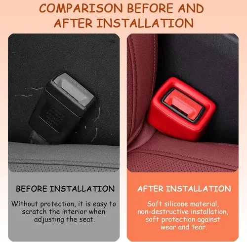 Vista 6 de 4 soportes de silicona para cinturón de seguridad – Refuerzo antideslizante para cinturón de seguridad de automóvil para niños y adultos – Mantiene