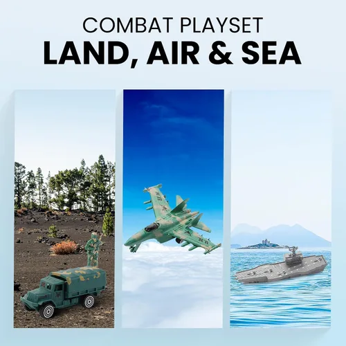Vista 5 de Liberty Imports Figuras de acción de lujo de la Fuerza Aérea Militar de la Armada de la Fuerza Aérea para hombres y soldados con vehículos a escala