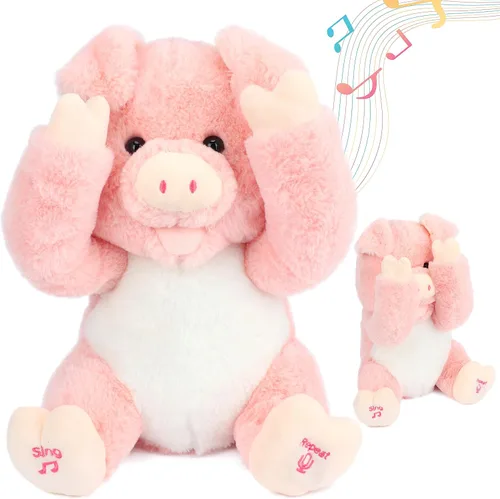 Vista 7 de Oso Panda de Peluche Peek A Boo Interactivo Eléctrico Animal Musical que Canta, Habla y Repite lo que Dices Juguetes de Peluche para Regalos