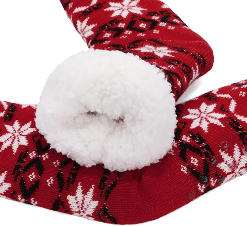 Vista 5 de Zando Calcetines cálidos y peludos para mujer, con forro polar, cómodos y antideslizantes, con agarraderas