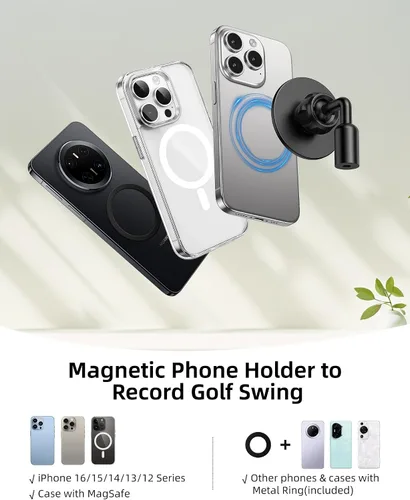 Vista 7 de Monopod y trípode para selfie stick para grabar golf swing ayuda de entrenamiento, palo de película de golf magnética ajustable de aluminio