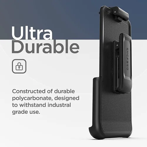 Vista 6 de Encased Funda de cinturón para Motorola One 5G ACE con protector de pantalla y clip de funda, protección resistente para Moto One 5G UW Ace (negro)