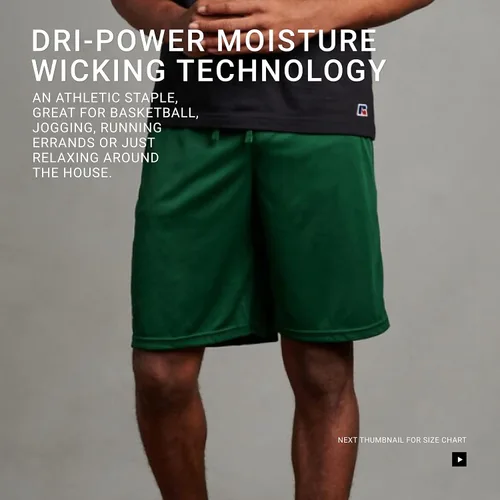 Vista 6 de Russell Athletic Dri-Power Performance - Pantalón corto con bolsillos para hombre