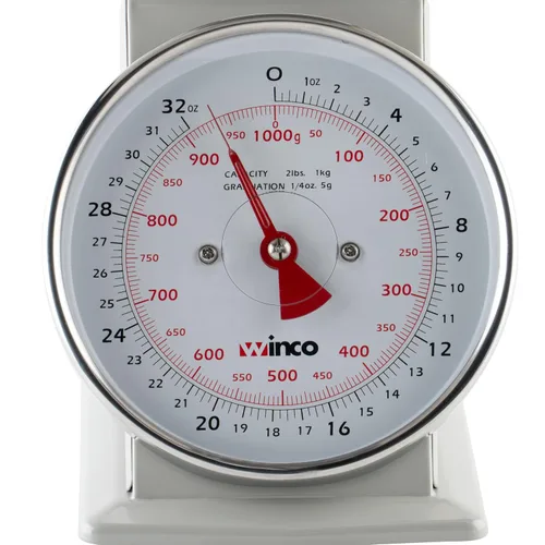 Vista 4 de Winco - Báscula analógica transparente de acero inoxidable (6 1/2") Esfera fácil de leer, resistente