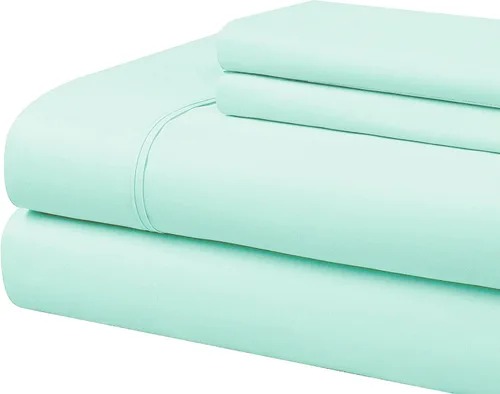 Vista 37 de Cathay Home Essentials Juego de sábanas de microfibra ultra suave, hipoalergénicas, resistentes a las arrugas, doble cepillado, color aguamarina Aqua