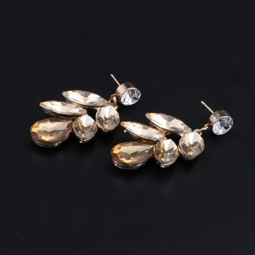 Vista 5 de Conjunto de collar y aretes de cristal con diamantes de imitación para mujer, para boda, novia, dama de honor