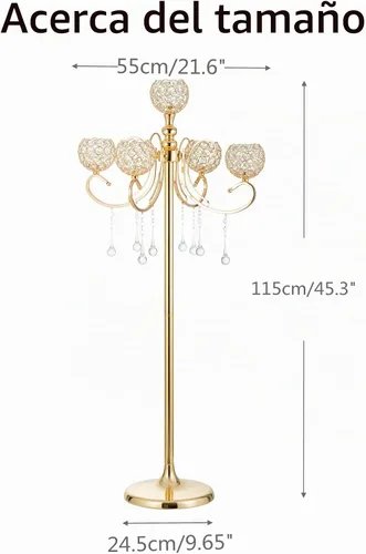 Vista 7 de Bigsee Candelabro de piso para centros de mesa, 45.3 pulgadas de alto