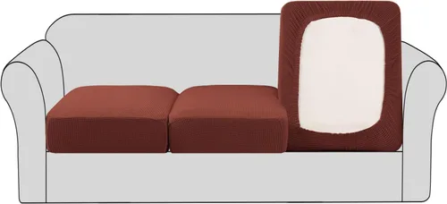 Vista 59 de H.VERSAILTEX - Fundas elásticas para cojín de sofá individual, fundas de asiento para silla de sofá, protector de cojín con tejido jacquard de sarga