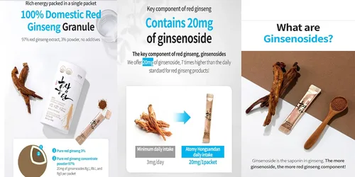 Vista 4 de Gránulos esféricos de ginseng rojo coreano (Hongsamdan) - Ginseng rojo 100% puro, 60 barras (2 cajas), apoyo inmunológico y refuerzo de energía