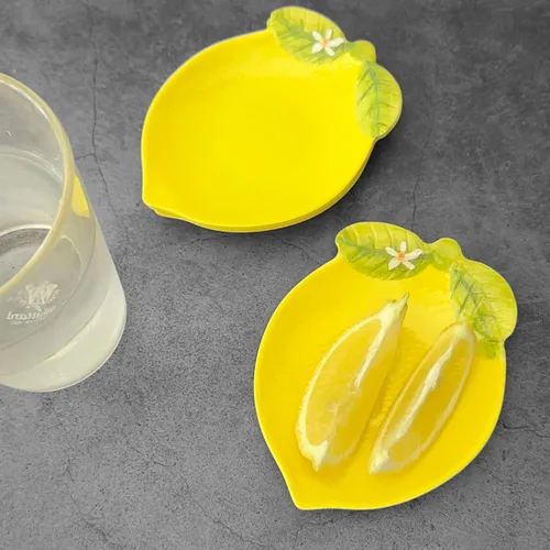 Vista 3 de UP Platos de postre de melamina en forma de limón, platos de aperitivo de 5 pulgadas, platos pequeños para servir, platos de fiesta para aperitivos