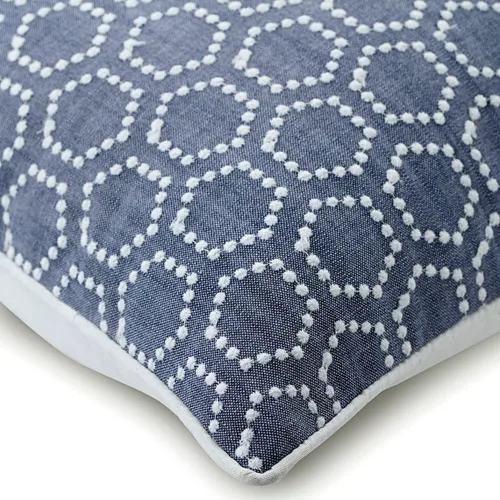 Vista 71 de The HomeCentric Funda de almohada con cremallera, funda de cojín azul de 12 x 12 pulgadas, funda de cojín de algodón bordado para sofá, diseño