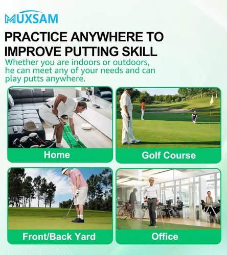 Vista 7 de MUXSAM 6 tazas de putter en todas las direcciones para practicar golf color negro, copa de entrenamiento de golf, agujero de práctica de golf, ayuda