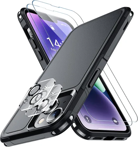 Vista 9 de SPIDERCASE Funda para iPhone 14/Funda para iPhone 15, [Protección contra Caídas de Grado Militar de 15 PIES][Antideslizante] Paquete de 2
