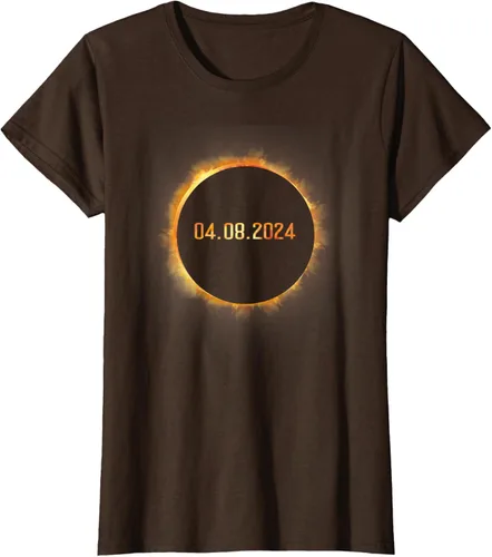 Vista 18 de Totality 04.08.24 Total Solar Eclipse 8 de abril de 2024 Eclipse Camiseta, Negro, S