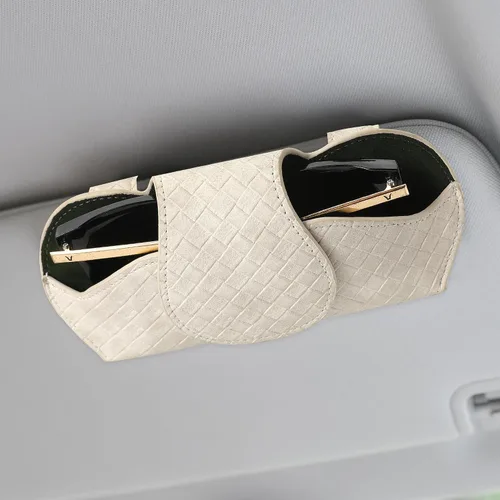 Vista 13 de KINIVA Soporte Rosa para Gafas de Sol de Visera de Coche Funda de Cuero para Gafas con Cierre Magnético para Accesorios Interiores de Coche