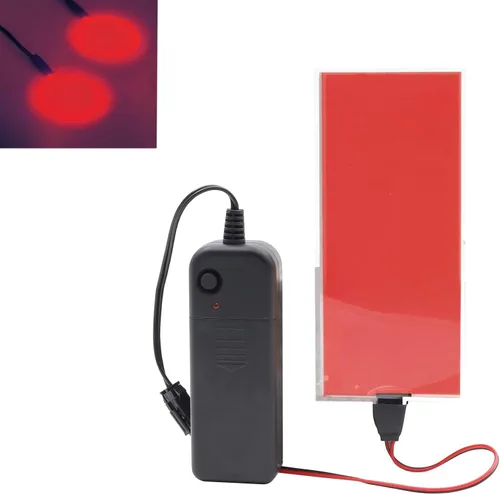 Vista 6 de Hojas de luz LED brillantes con ojos, panel EL electroluminiscente de 10 * 10 cm, lámina de luz para decoración, lámpara de hoja con inversor