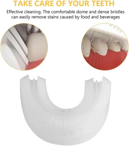 Vista 4 de 2 unids U en forma de cepillo de dientes cabeza de cepillo de dientes eléctrico automático cabeza de repuesto para accesorios