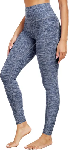 Vista 3 de Neleus calzas de yoga para mujer con bolsillo y cintura alta, para correr, con control de barriga