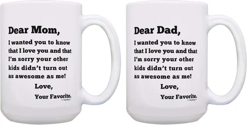 Vista 14 de Dear Dad Sorry Your Other Kids Didn't Turn Out as Awesome as Me Love Your Favorite Divertido regalo del día del padre para papá, taza de café, taza